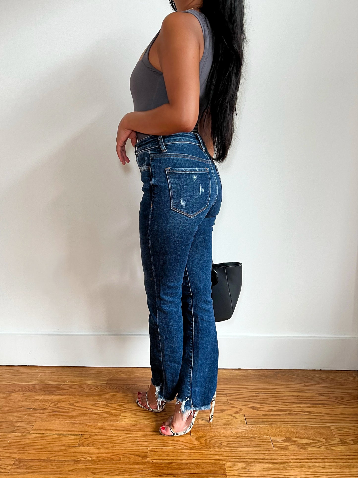 Extra Petite Dark Wash Flare Jeans