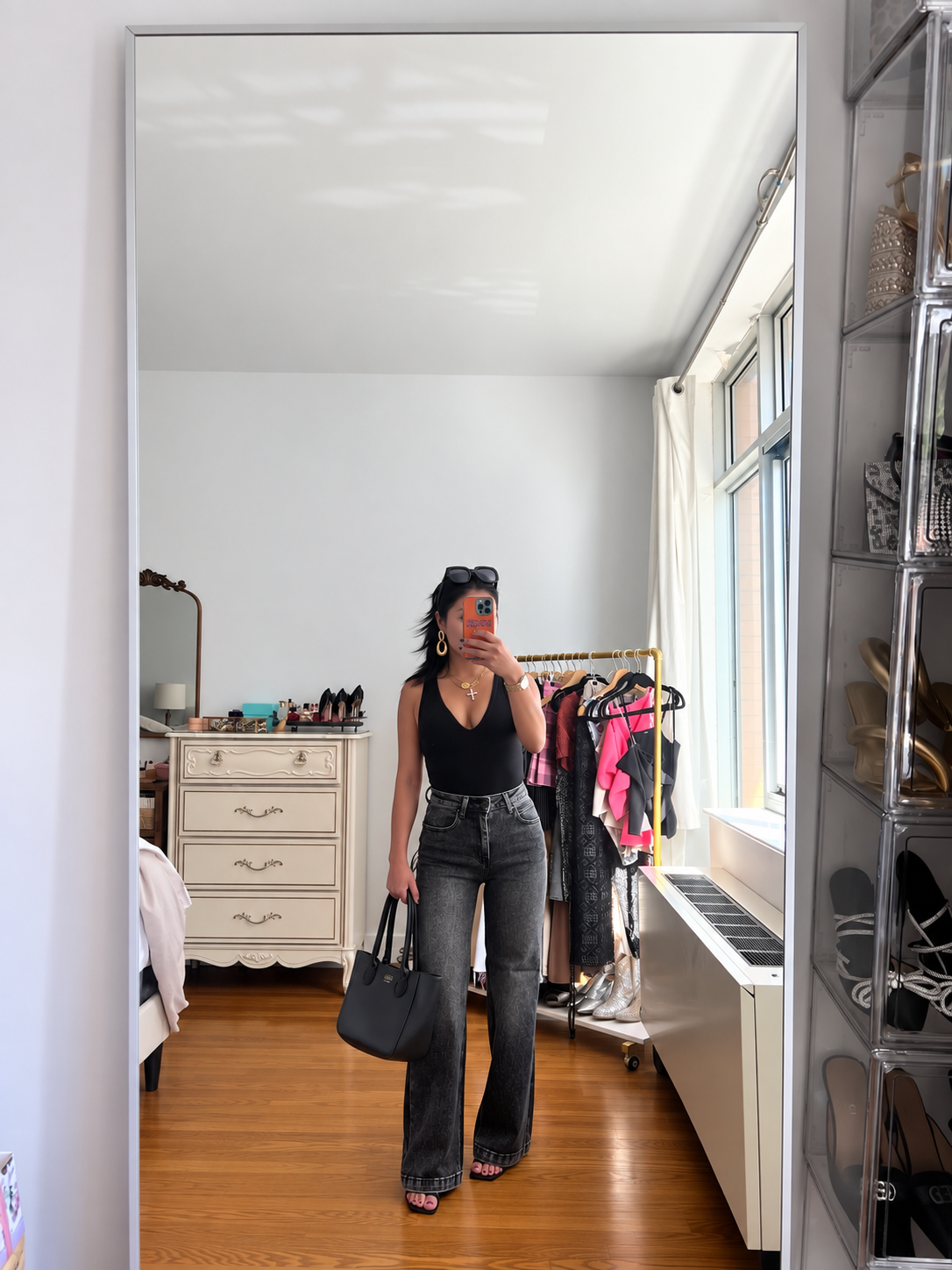 Petite Vintage Black Wide Leg Jeans
