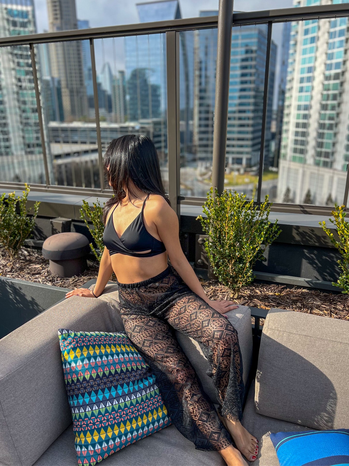 Coachella - Petite Black Beach Pants