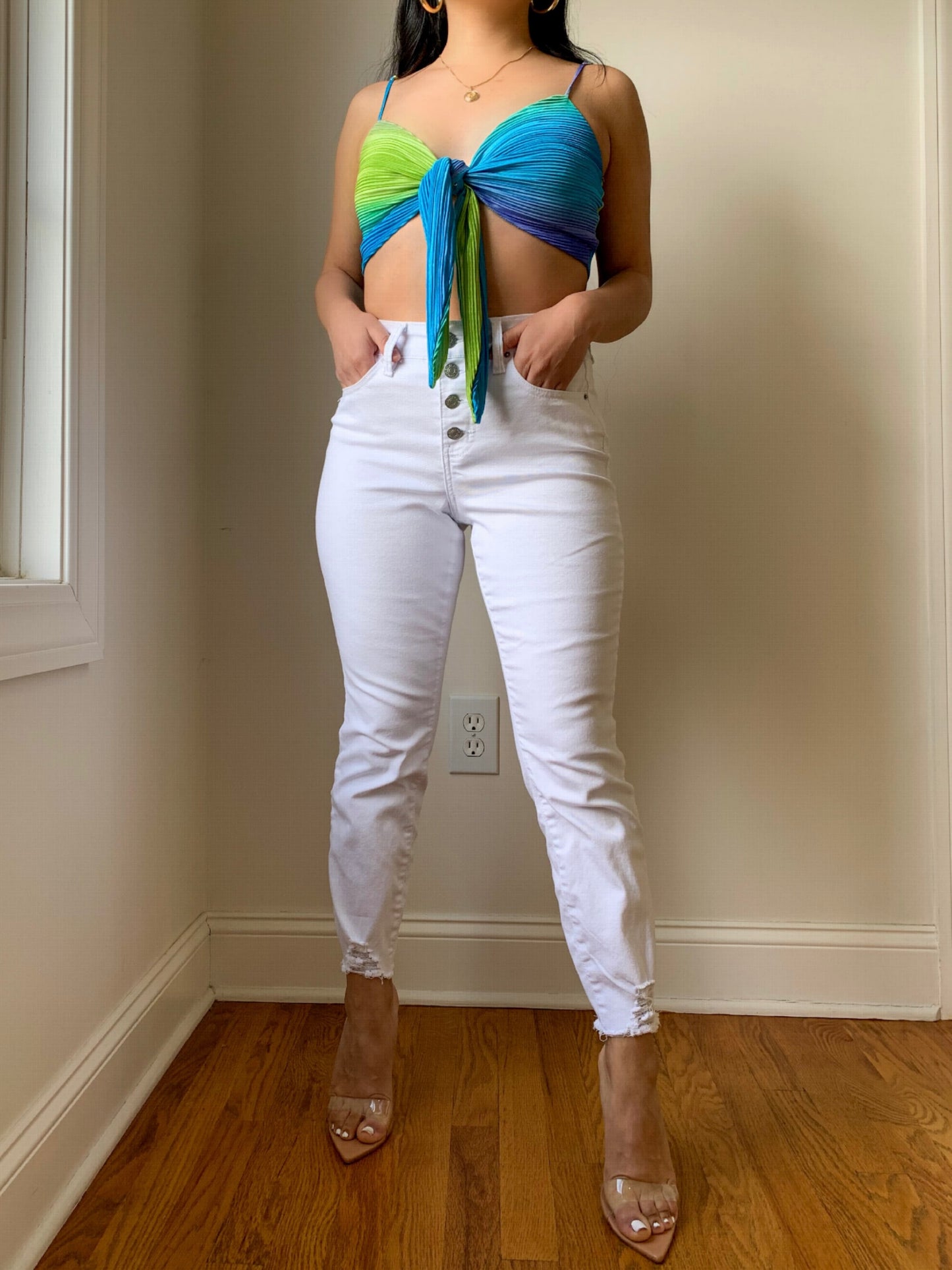 Petite Skinny White Ankle Jeans