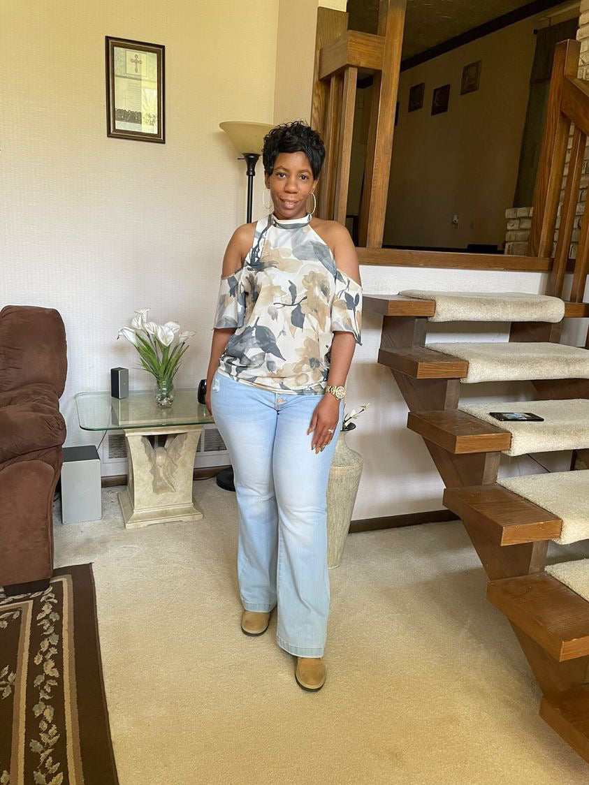 Petite Light Wash Flare Jeans