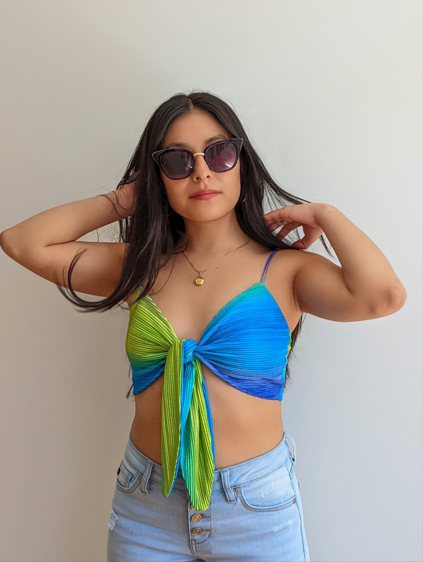Fiesta Tie Front Crop Top
