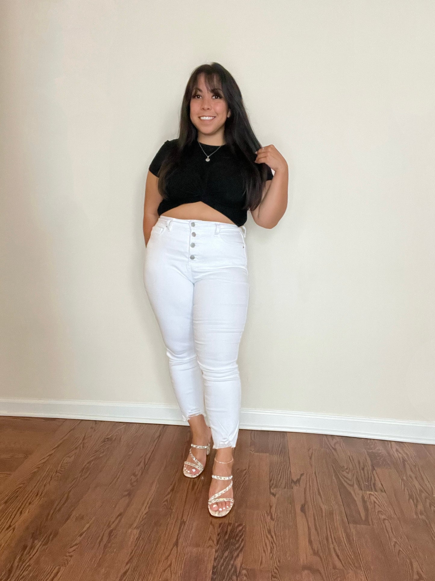Petite Skinny White Ankle Jeans