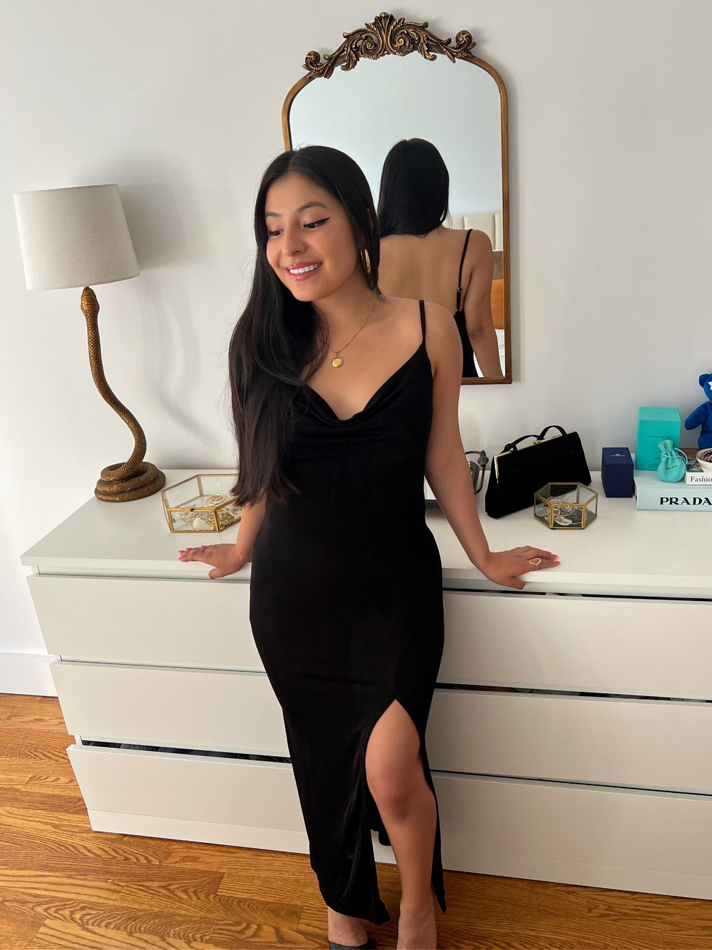 Selena - Cowl Neck Bodycon Maxi Dress