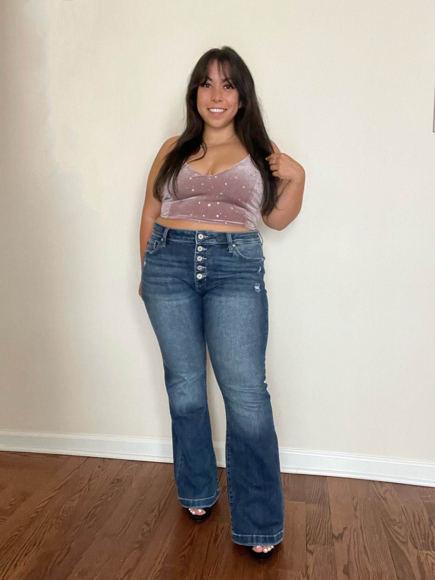 Petite Dark Wash Flare Jeans