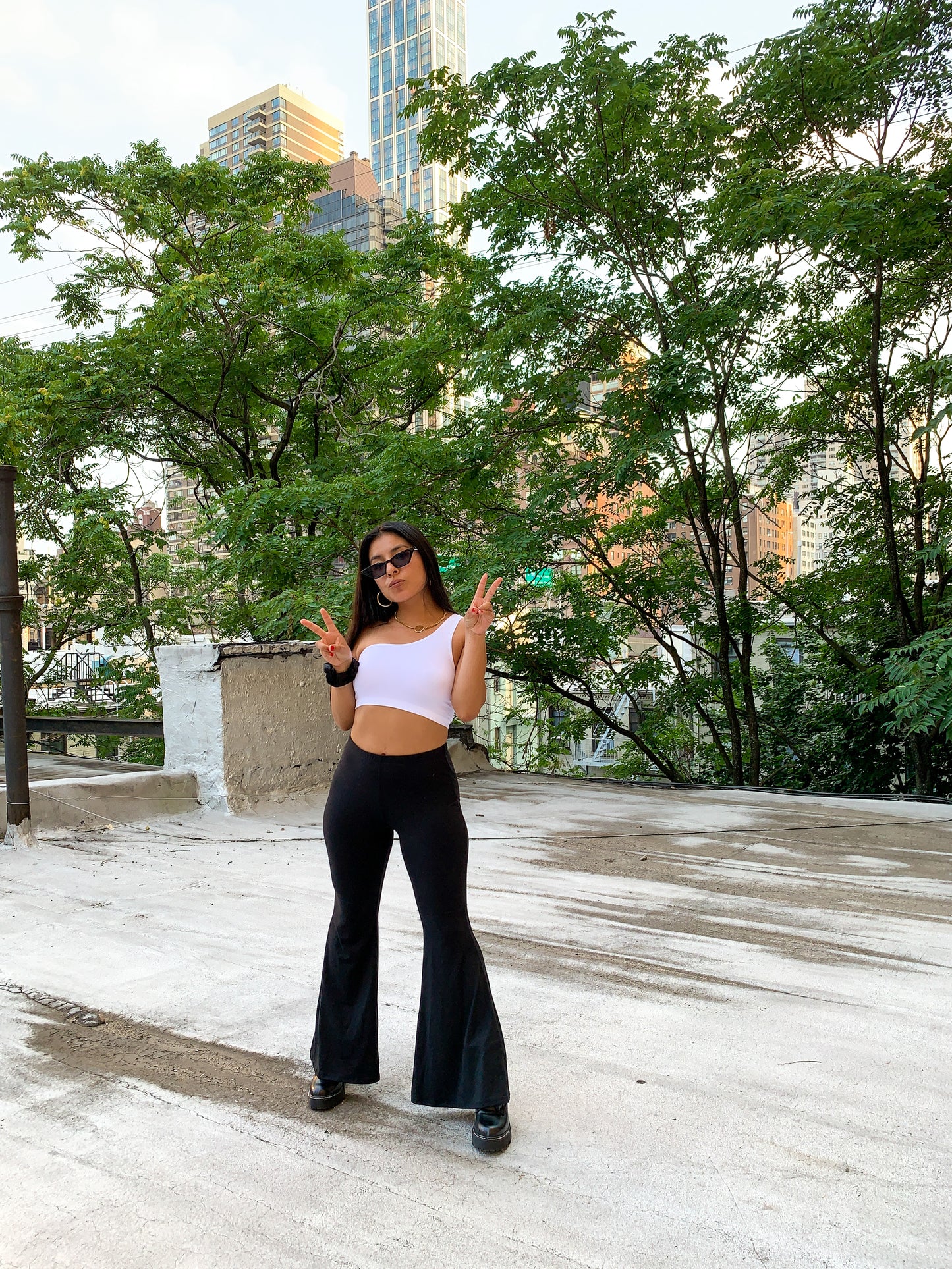 Essential - White One Shoulder Crop Top