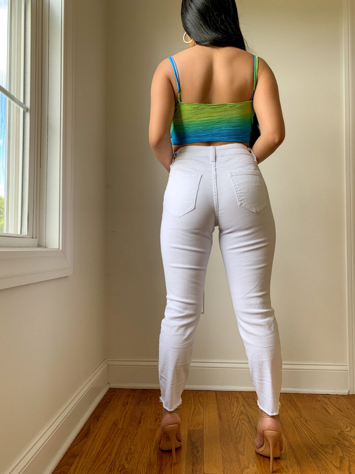 Petite Skinny White Ankle Jeans