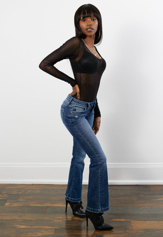 Petite Dark Wash Flare Jeans