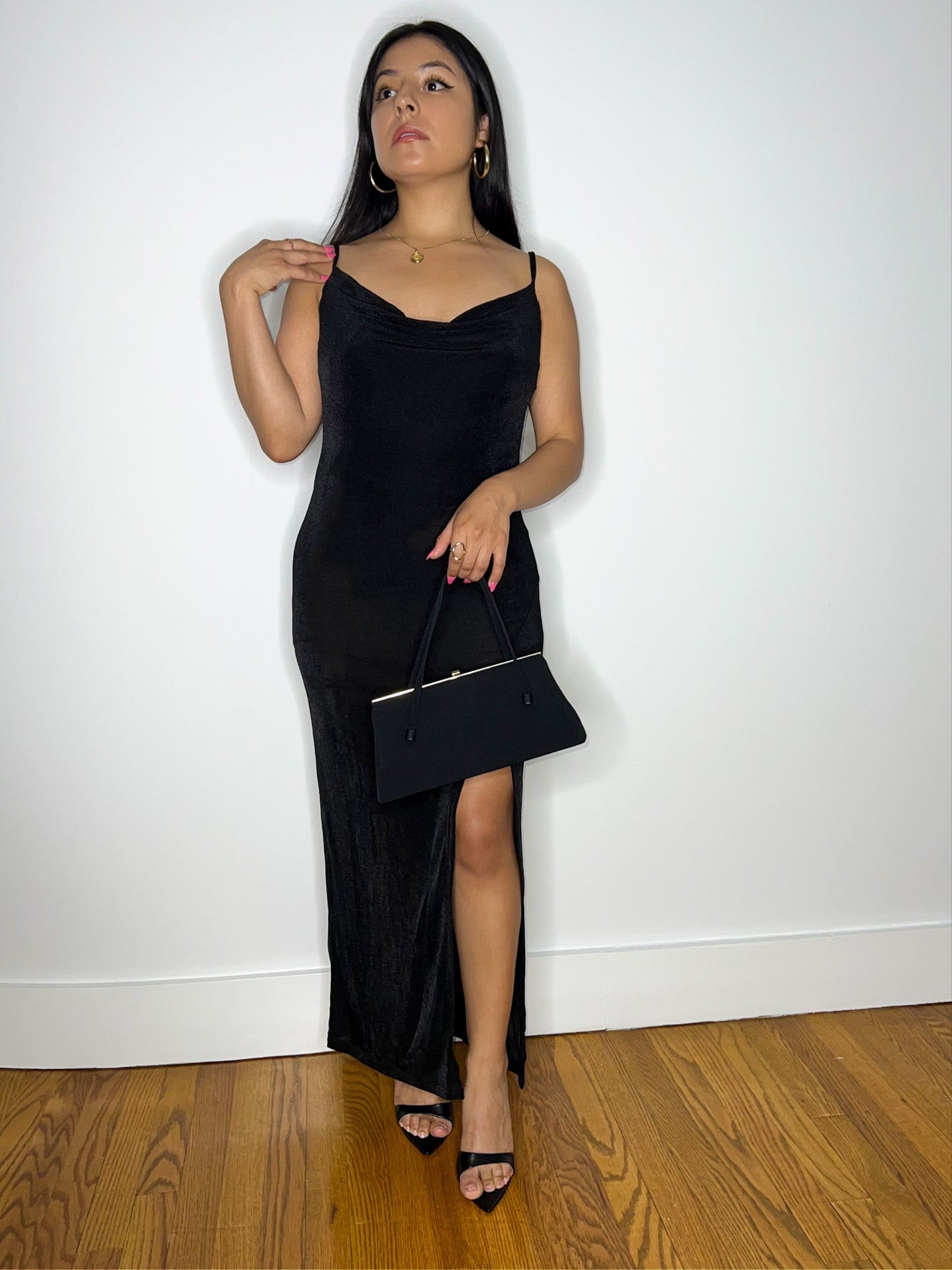 Selena - Cowl Neck Bodycon Maxi Dress