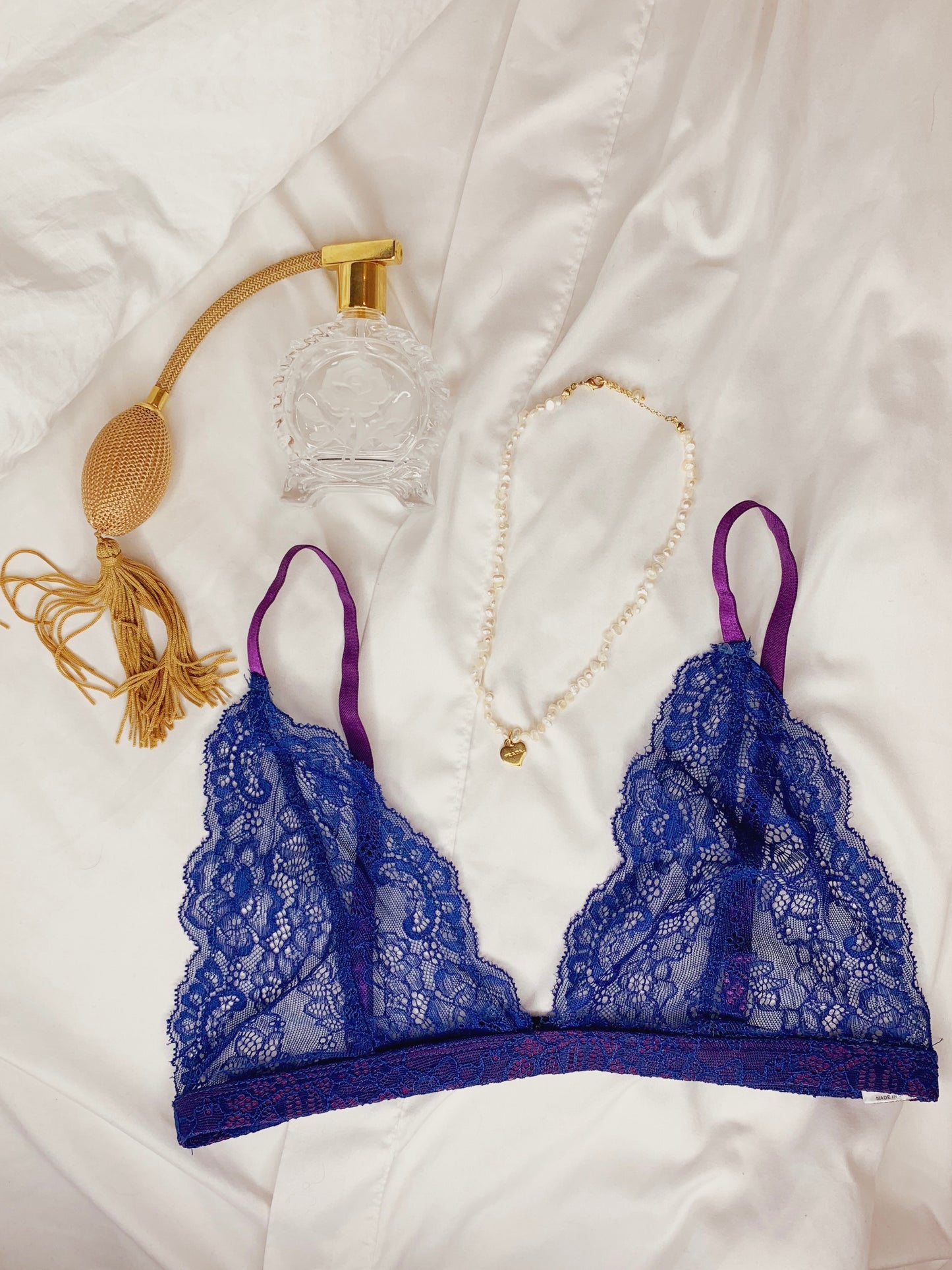 Dainty - Embroidered Lace Triangle Bralette