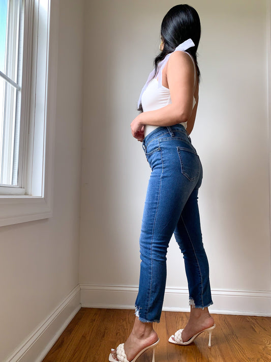 Petite Skinny Medium Wash Ankle Jeans